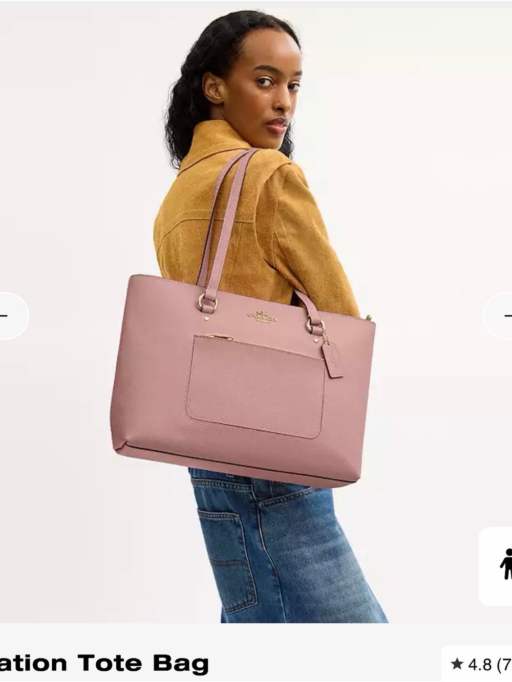 Coach Station Tote in Dusty Pink with Gold Hardware - Picture 3 of 9